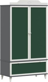 vidaXL Dulap cu tablă de scris ROROS Gri și alb 90 x 45 x 165 cm