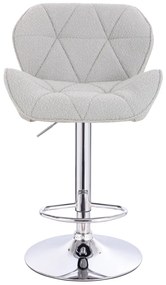 HR111W Scaun Gri Boucle cu Bază Cromata