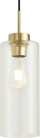 Lampă suspendată Art Deco aurie cu sticlă transparentă pentru sistem de șină monofazat - Iconic Laura