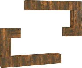 vidaXL Dulap TV montat pe perete, stejar fumuriu, lemn prelucrat