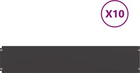 vidaXL Borduri de gazon 10 buc Negru 20x103 cm Oțel laminat la rece