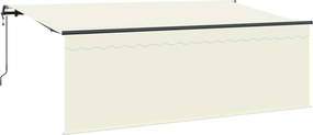 vidaXL Cortina Retractabilă Crem 350 x 200 cm Poliester și Aluminiu