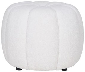 Taburet alb cu tapițerie din țesătură bouclé Paisley – House Nordic