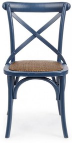 Scaun albastru din rachita si lemn de Ulm, Cross Bizzotto