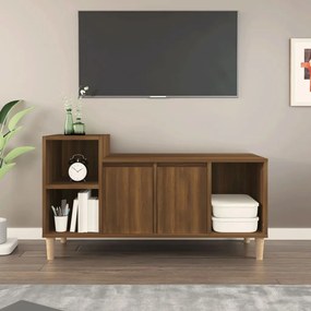 vidaXL Comodă TV, stejar maro, 100x35x55 cm, lemn prelucrat