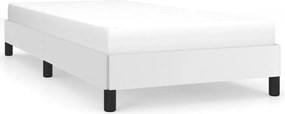 vidaXL Cadru de pat, alb, 90x190 cm, piele ecologică