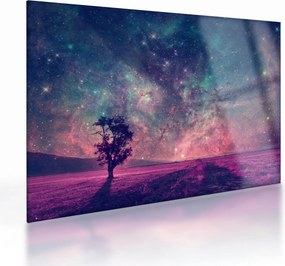 Tablou pe sticlă - Cer de noapte din alta dimensie (70x50 cm)