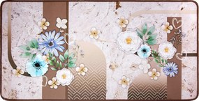 Covor pentru bucatarie, Olivo Tappeti, Miami 3, Flowers, 55 x 230 cm, poliester, multicolor