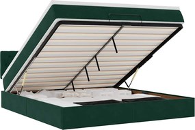 vidaXL Cadru de pat otoman cu saltea verde închis 160x200cm catifea