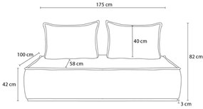 Canapea neagră cu tapițerie din țesătură bouclé 175 cm Elisa – Bobochic Paris