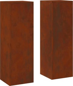 vidaXL Suport pentru plante 2 pcs Ruginit 24 x 24 x 75 cm