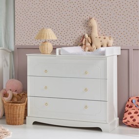Comoda Royal alba cu 3 sertare