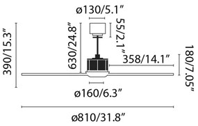 Ventilator de tavan FARO 33425 JUST FAN d. 81 cm + telecomandă