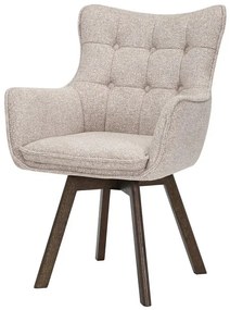Set de 2 scaune pivotante picioare din lemn THOR bej