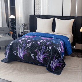 Cuvertura de pat VIOLET BUTTERFLY, albastru inchis Dimensiune: 170 x 210 cm