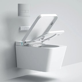 Set vas WC suspendat Relax Regal alb cu functie bideu electric si capac softclose