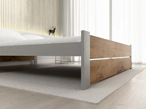 Pat dublu IKAROS DOUBLE 160 x 200 cm, stejar artisan/gri Saltele: Fara saltea, Somiera pat: Cu lamele drepte