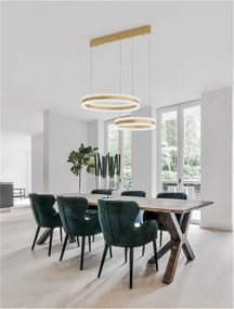 Lustra LED suspendata dimabila, design modern Agos auriu