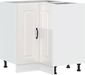 vidaXL Dulap de bază pentru colț de bucătărie „Kalmar” Lemn alb lucios