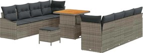 vidaXL Set de canapele pentru grădină cu pernă cu pernă 11 pcs Gri