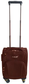 Troler cabina avion, zboruri low-cost, 40x30x20 cm, 4 roti, maro, TRC103