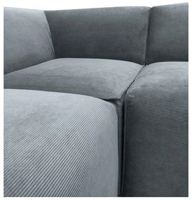 Colțar gri cu tapițerie din catifea reiată (cu colț pe partea stângă ) Sting – Scandic