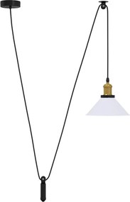 vidaXL Lampă suspendată reglabilă pe înălțime E27 alb lucios metal