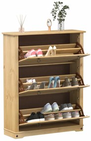 vidaXL Dulap pantofi "Corona", 99x32x124,5 cm, lemn masiv de pin
