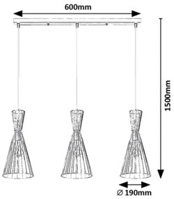 Lustra cu 3 pendule design industrial Leandros