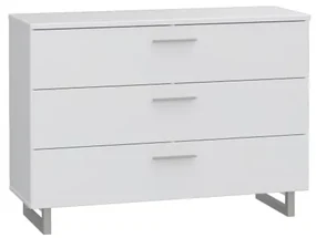 Comoda Soprano, Alb Si Alb Super Lucios, 120.1 Cm