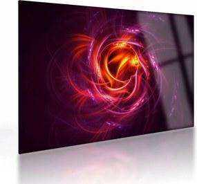 Tablou pe sticlă cu abstracțiune modernă care luminează (70x50 cm)