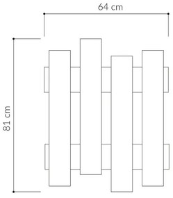Cuier de perete WAVE 81x64 cm alb