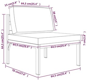 Set mobilier de gradina cu perne, 10 piese, antracit, aluminiu 4x colt + 5x mijloc + masa, 1