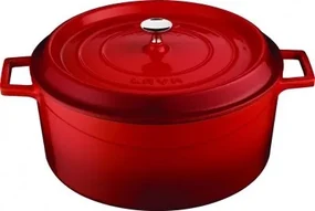 Lava Oală din fontă rotundă 28 cm, roșu, diam. 28 cm