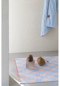 Covoraș de baie albastru/roz din bumbac organic 50x80 cm Retro – Mette Ditmer Denmark