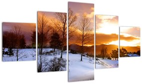 Tablou de peisaj de iarnă (125x70cm)