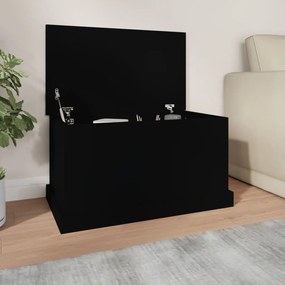 816505 vidaXL Cutie de depozitare, negru, 70x40x38 cm, lemn prelucrat