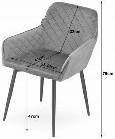 REDUCERE Scaun de catifea neagra NOLA Clasa II