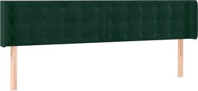 vidaXL Tăblie de pat cu aripioare verde închis 203x16x78/88 cm catifea