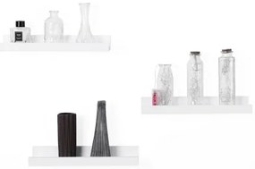 Set de 3 rafturi de perete SHELFY, albe