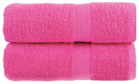 vidaXL Prosoape oaspeți premium SOLUND 2 buc. roz 30x50 cm 600 gsm