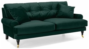 Canapea Seattle E135Numărul de locuri: 3, Verde, 195x100x87cm, 60 kg, Tapiterie, Picioare: Role, Lemn