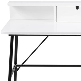 Birou cu raft si sertar DURANGO 100x55 cm, alb