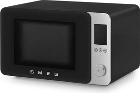 Cuptor cu microunde combinat cu aer cald SMEG Collezione MOC02BLMEU, 900 W, 27 l, 25 de programe, închidere lină, setări personalizate, negru mat