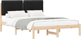 vidaXL Cadru de pat cu tăblie tapițată cu headboard Negru 120 x 190 cm