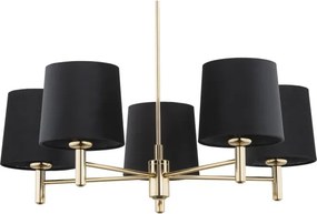 Brilagi - Lustră pe tijă MONTE 5xE27/60W/230V negru/auriu