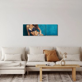 Tablou - Femeia pozând (cu ceas) (90x30 cm)