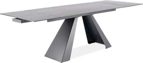 Masa extensibila SALVADORE, gri/negru, sticla securizata/ceramica/meta