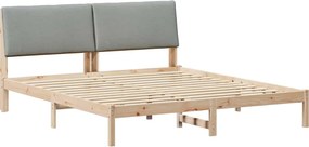 vidaXL Cadru de pat Maro și gri deschis 180 x 200 cm Lemn masiv de pin
