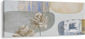 Tablou - Pictură flori și texturi (120x50 cm)